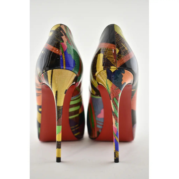 Christian Louboutin New Very Prive 120 Patent Mag Multicolor Peep Heel Pump 36 - Picture 11 of 12